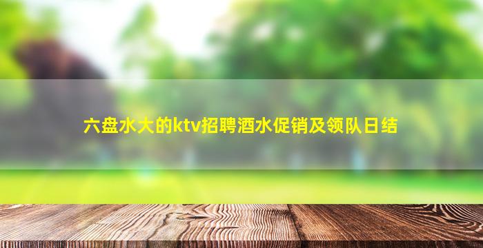 六盘水大的ktv招聘酒水促销及领队日结